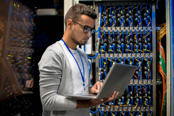Technology support specialist assisting customers
